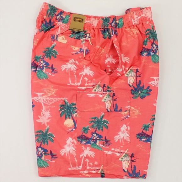 The Foundry Big & Tall Hula Girl Pattern Lined Swim Trunks Mens Size 3X - Picture 3 of 7